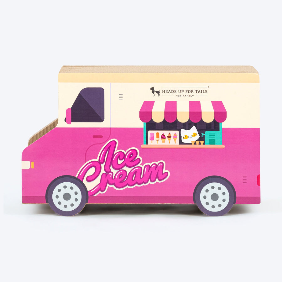 HUFT Purrfect Ice Cream Van Scratcher For Cat - Red