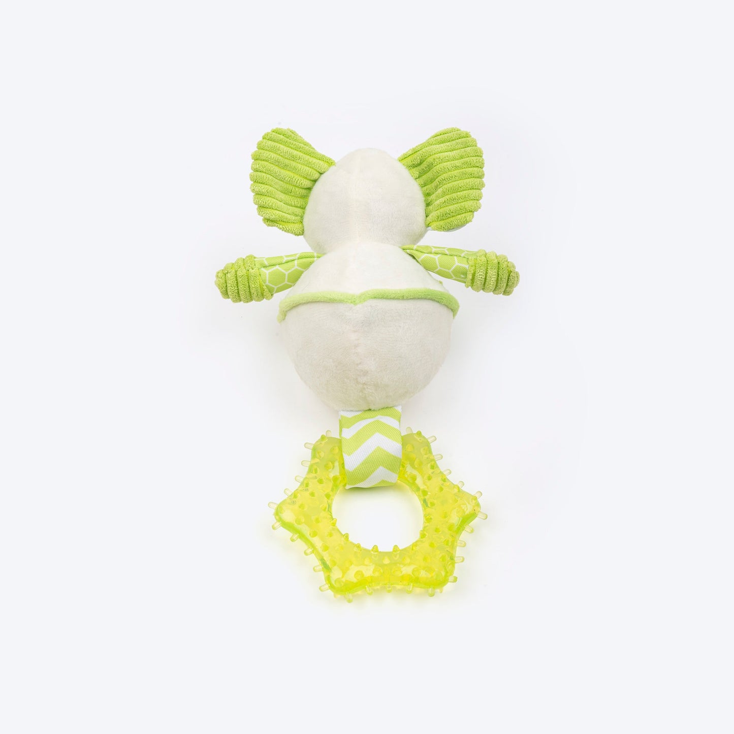 HUFT Billy The Elly Squeaky Plush Puppy Toy - White & Green