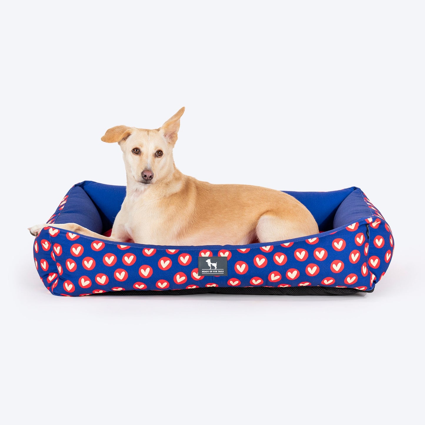 HUFT CuddleLove Lounger Bed For Dog - Red & Navy