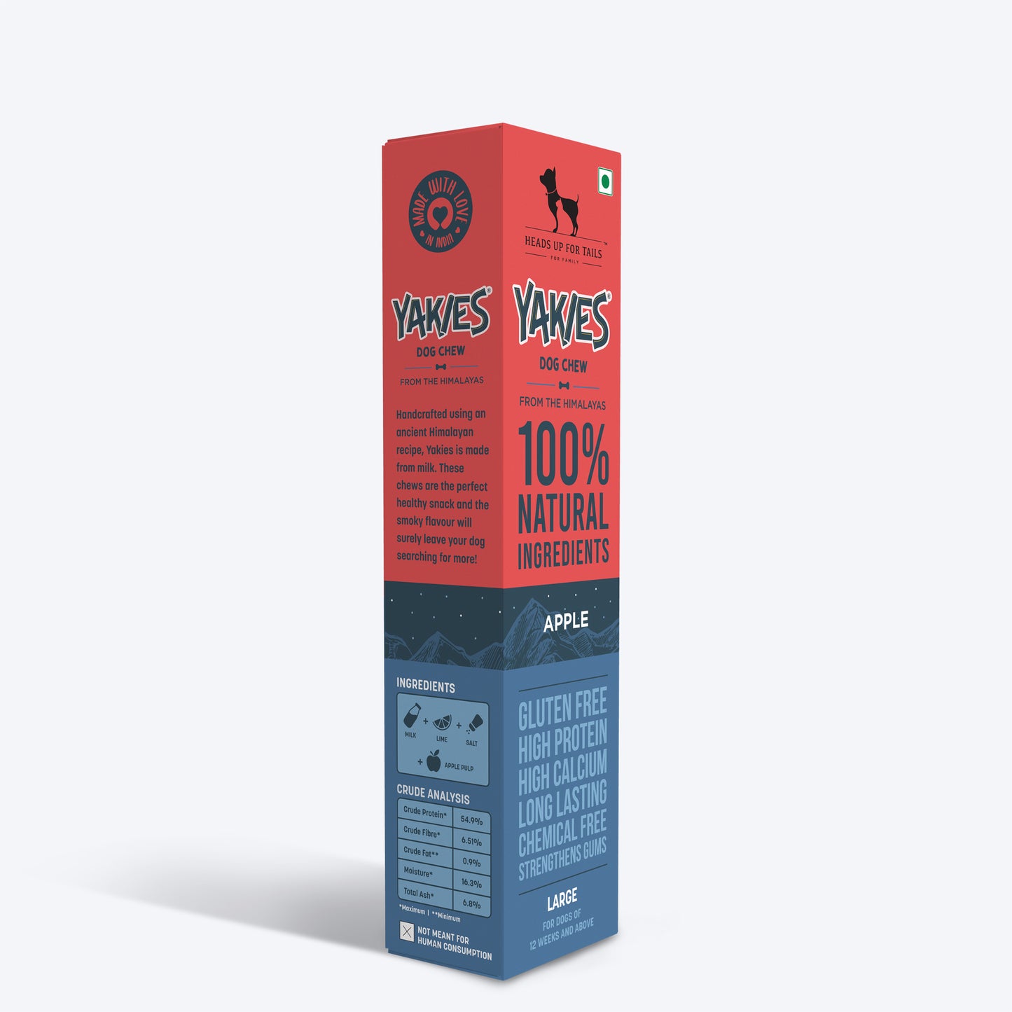HUFT Yakies 100% Natural & Vegetarian Apple Chew Bone For Dog