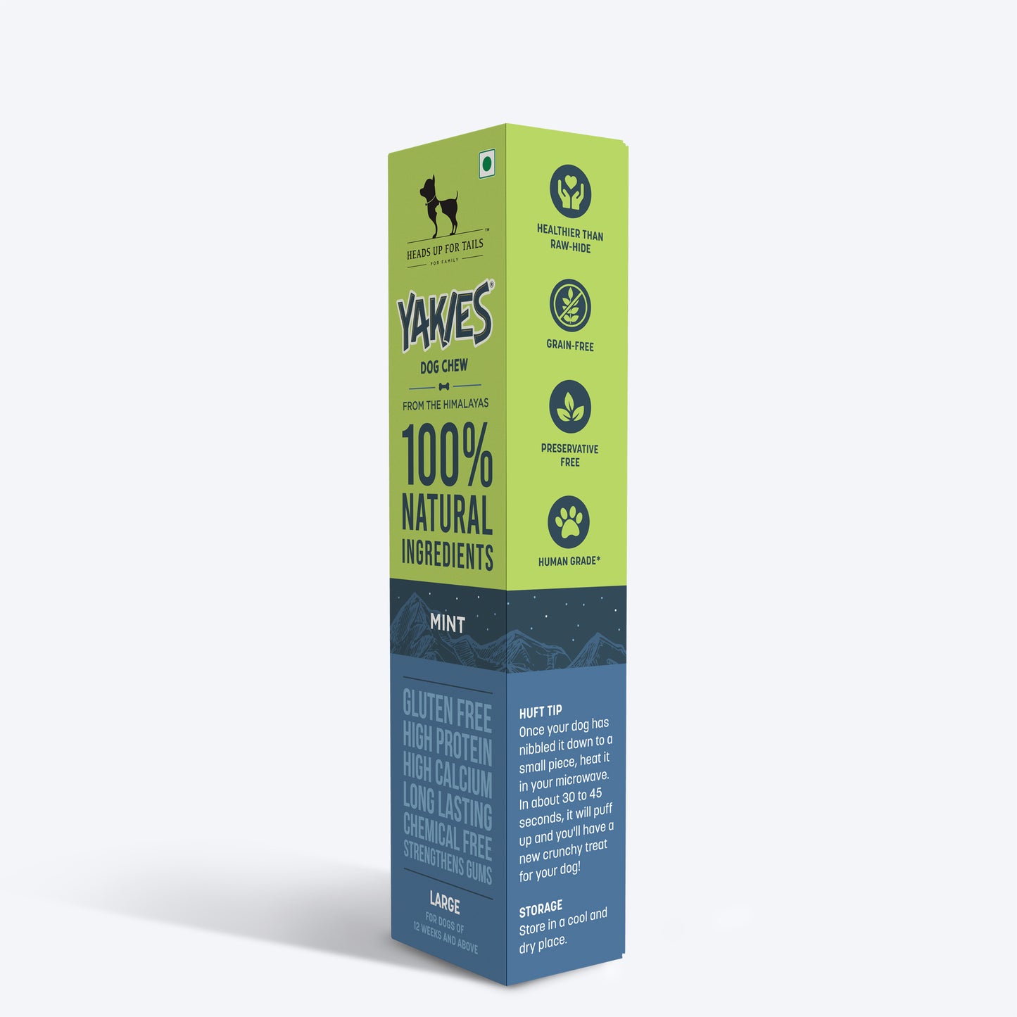 HUFT Yakies Vegetarian Natural Chew Bone - Mint - 55g