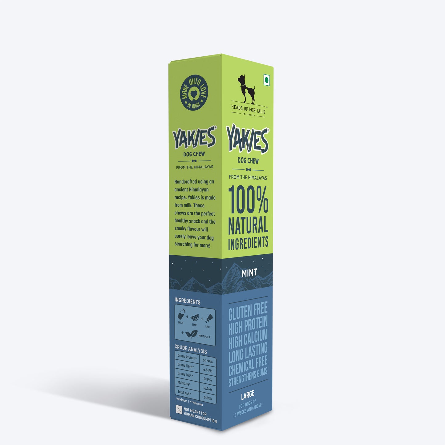 HUFT Yakies Vegetarian Natural Chew Bone - Mint - 55g