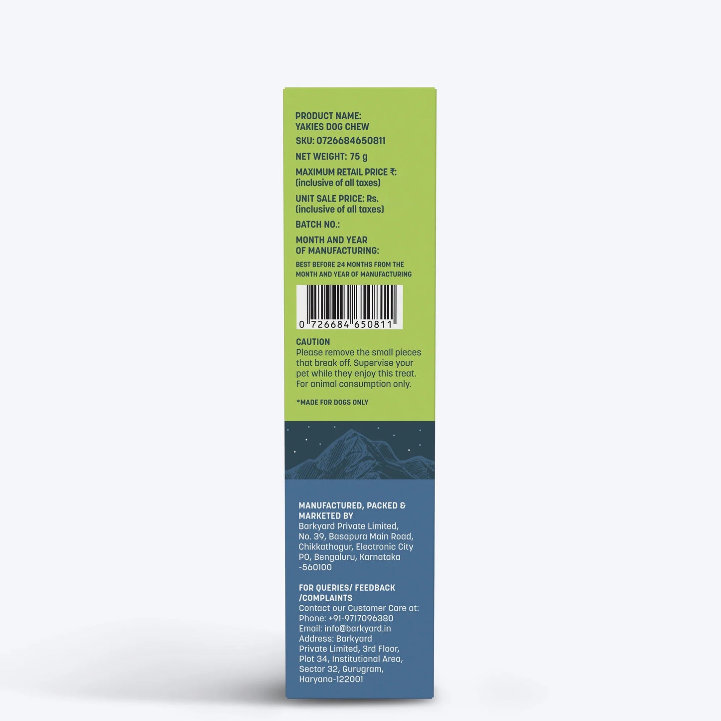 HUFT Yakies Vegetarian Natural Chew Bone - Mint - 55g