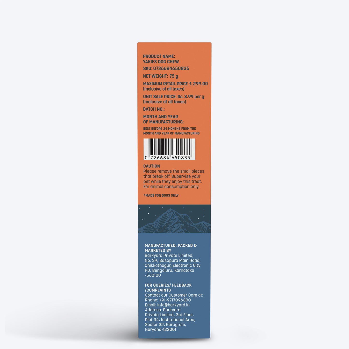 HUFT Yakies Vegetarian Natural Chew Bone - Turmeric - 55g