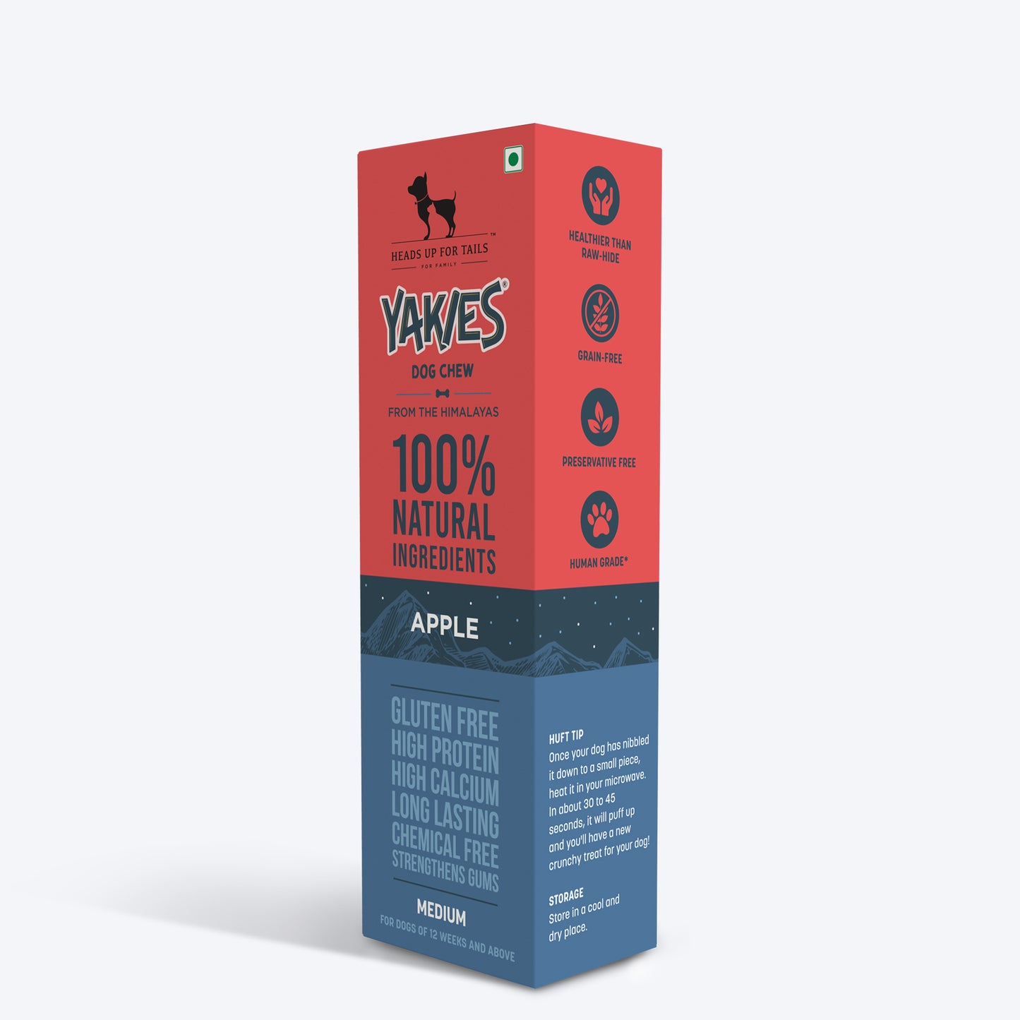 HUFT Yakies 100% Natural & Vegetarian Apple Chew Bone For Dog