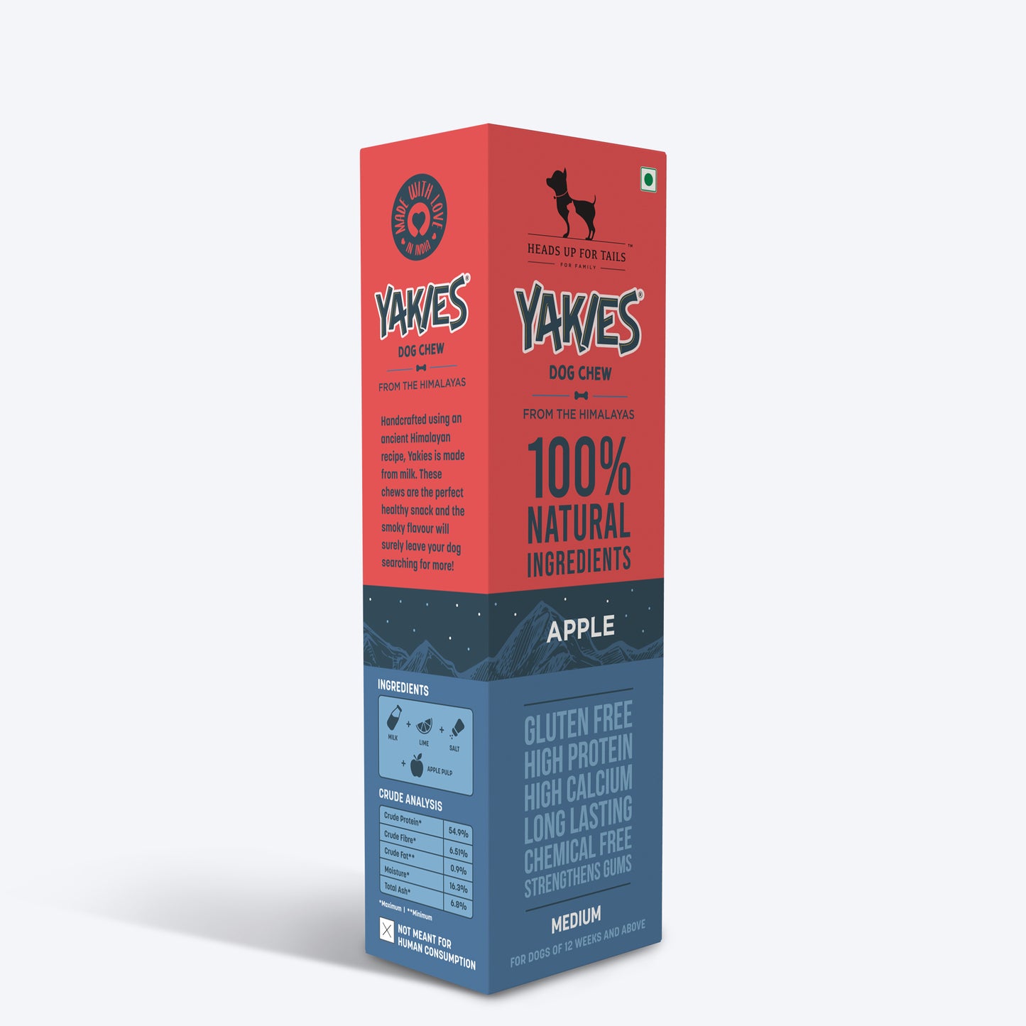 HUFT Yakies 100% Natural & Vegetarian Apple Chew Bone For Dog