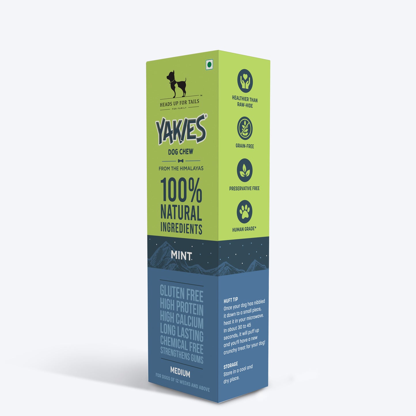 HUFT Yakies Vegetarian Natural Chew Bone - Mint - 55g