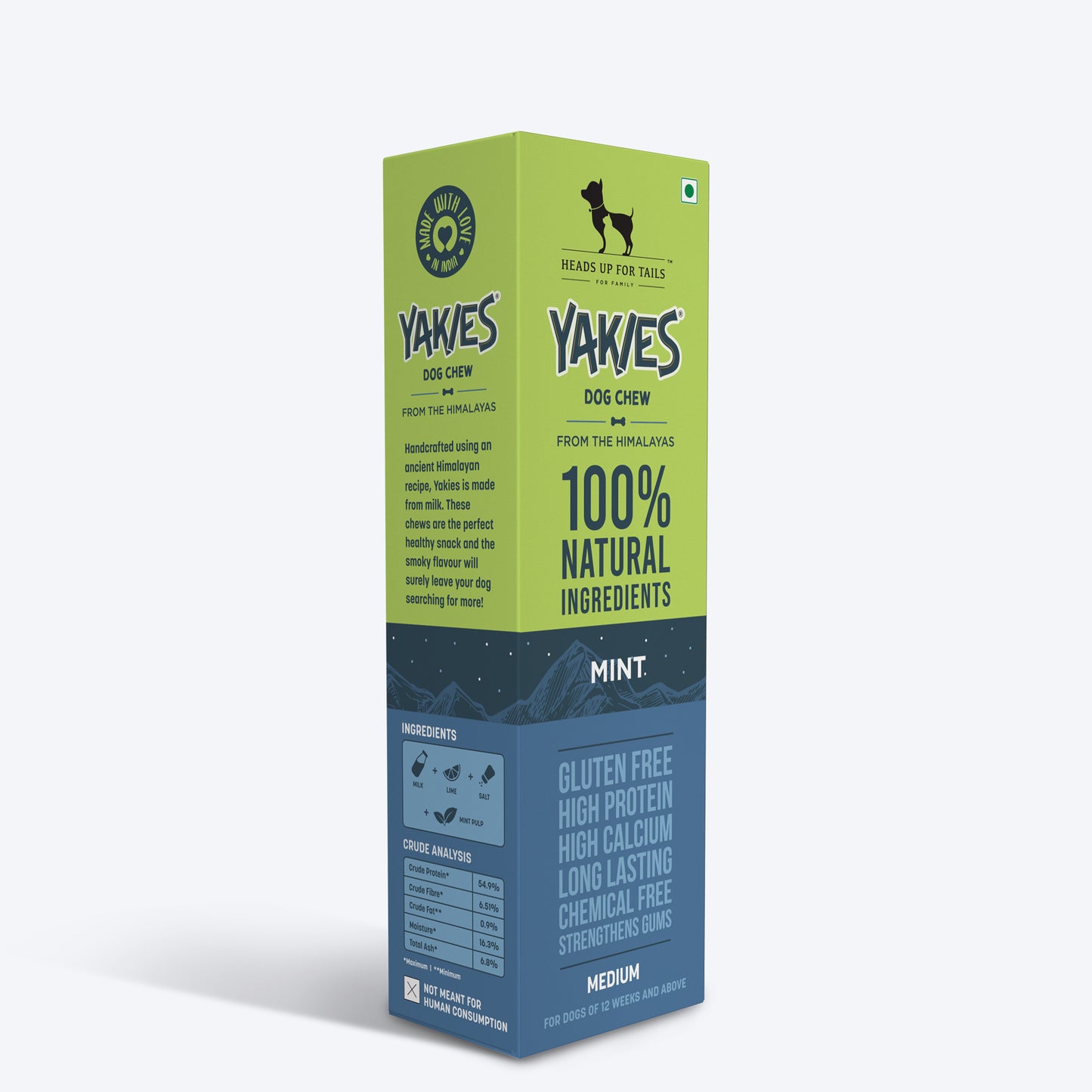 HUFT Yakies Vegetarian Natural Chew Bone - Mint - 55g