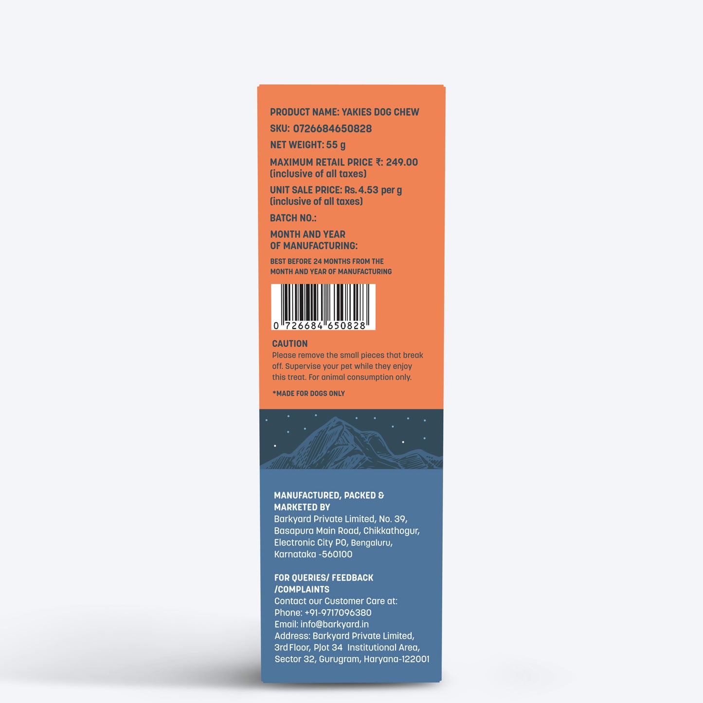 HUFT Yakies Vegetarian Natural Chew Bone - Turmeric - 55g