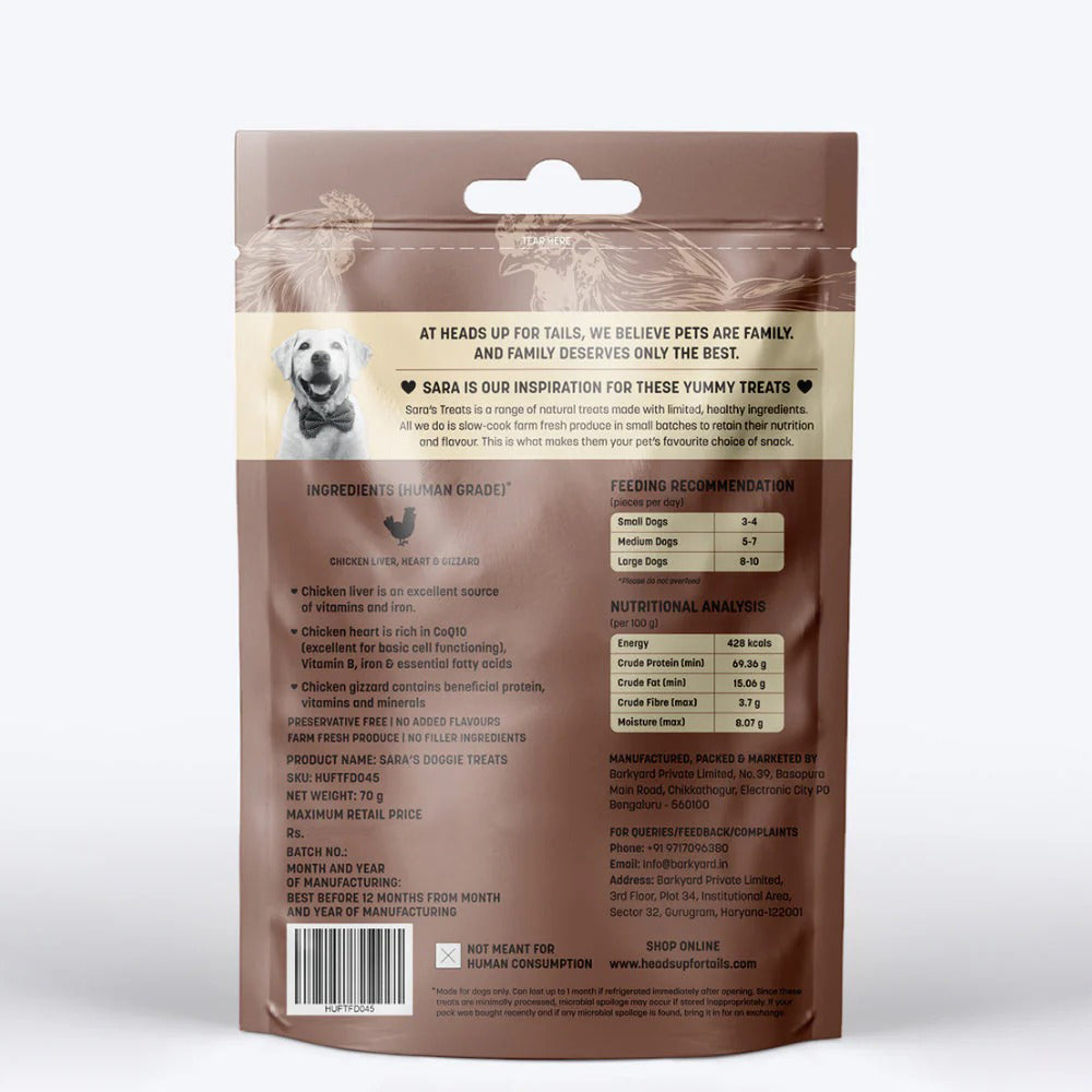 HUFT Sara's Dehydrated Chicken Giblets Dog Treats - 70 g