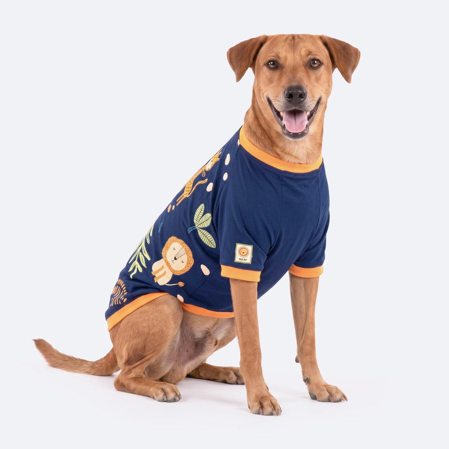 HUFT Wild One Printed T-Shirt For Dog - Navy Blue