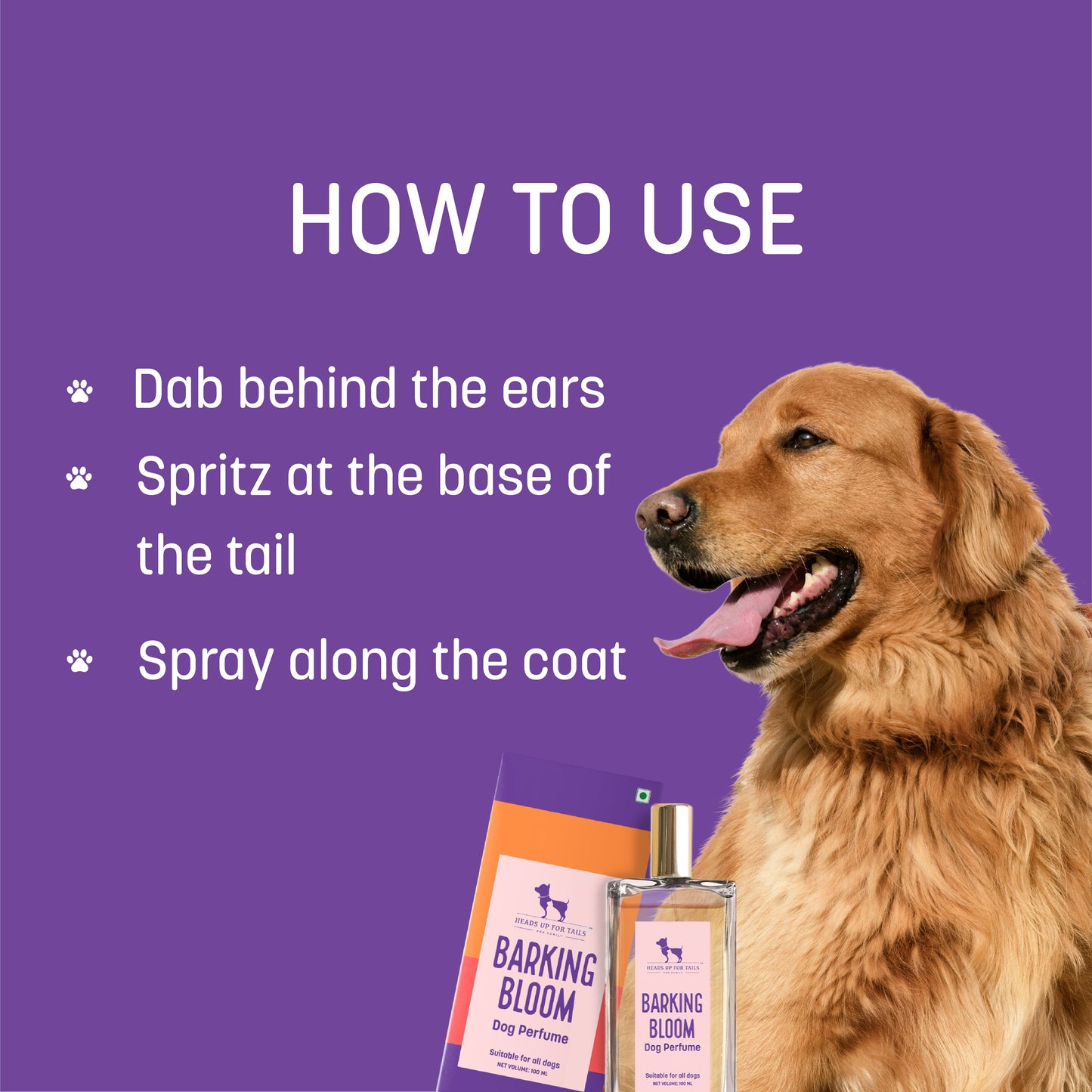 HUFT Barking Bloom Dog Perfume (Over 12 Weeks) - 100 ml - Heads Up For Tails