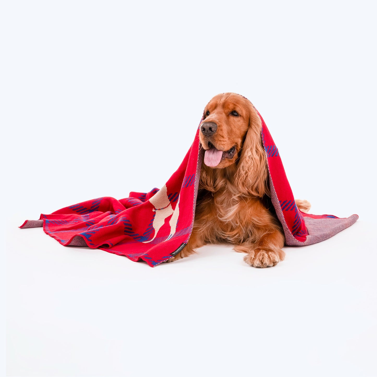 HUFT Warm Hug Blanket For Pets - Red & Navy Blue - Heads Up For Tails