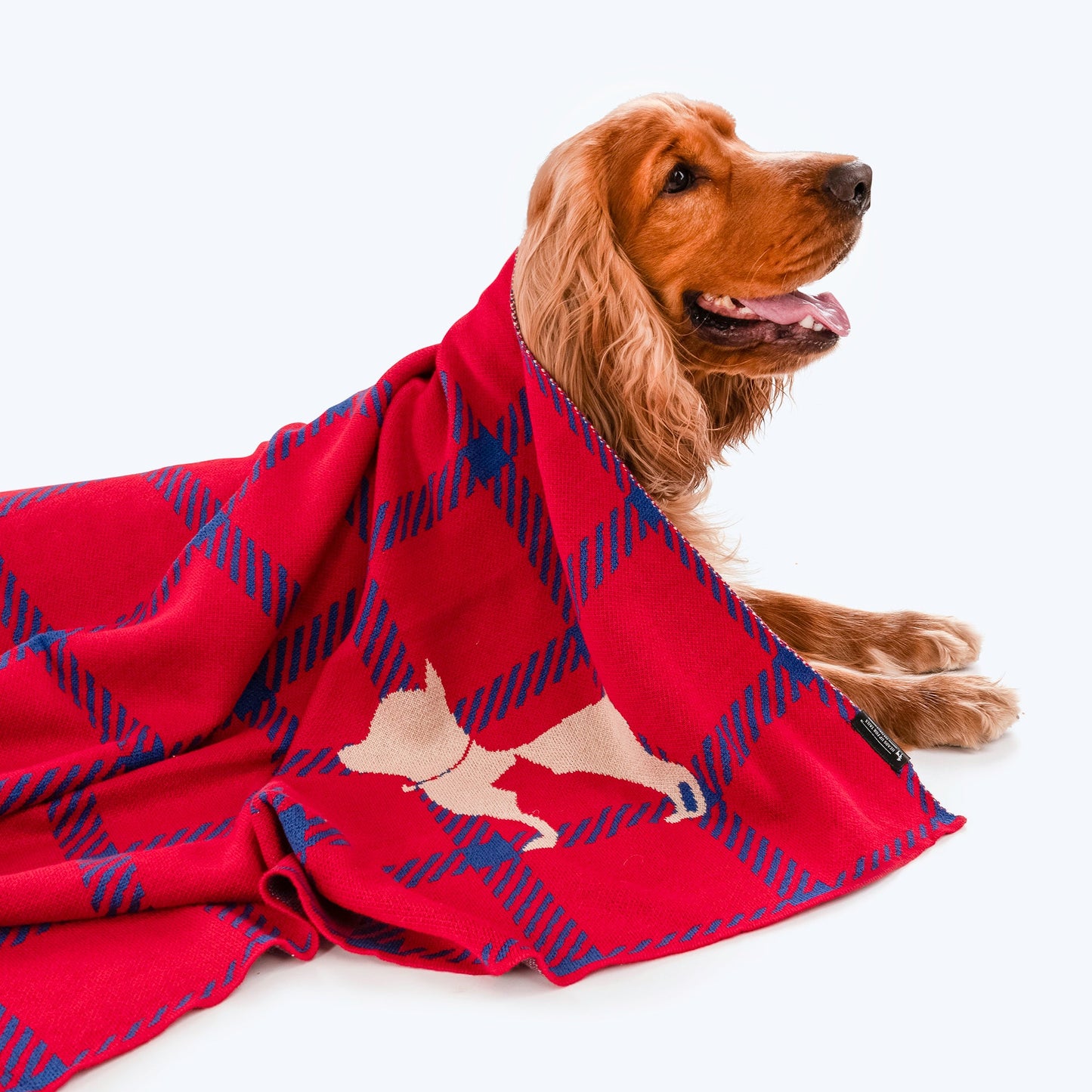 HUFT Warm Hug Blanket For Pets - Red & Navy Blue - Heads Up For Tails