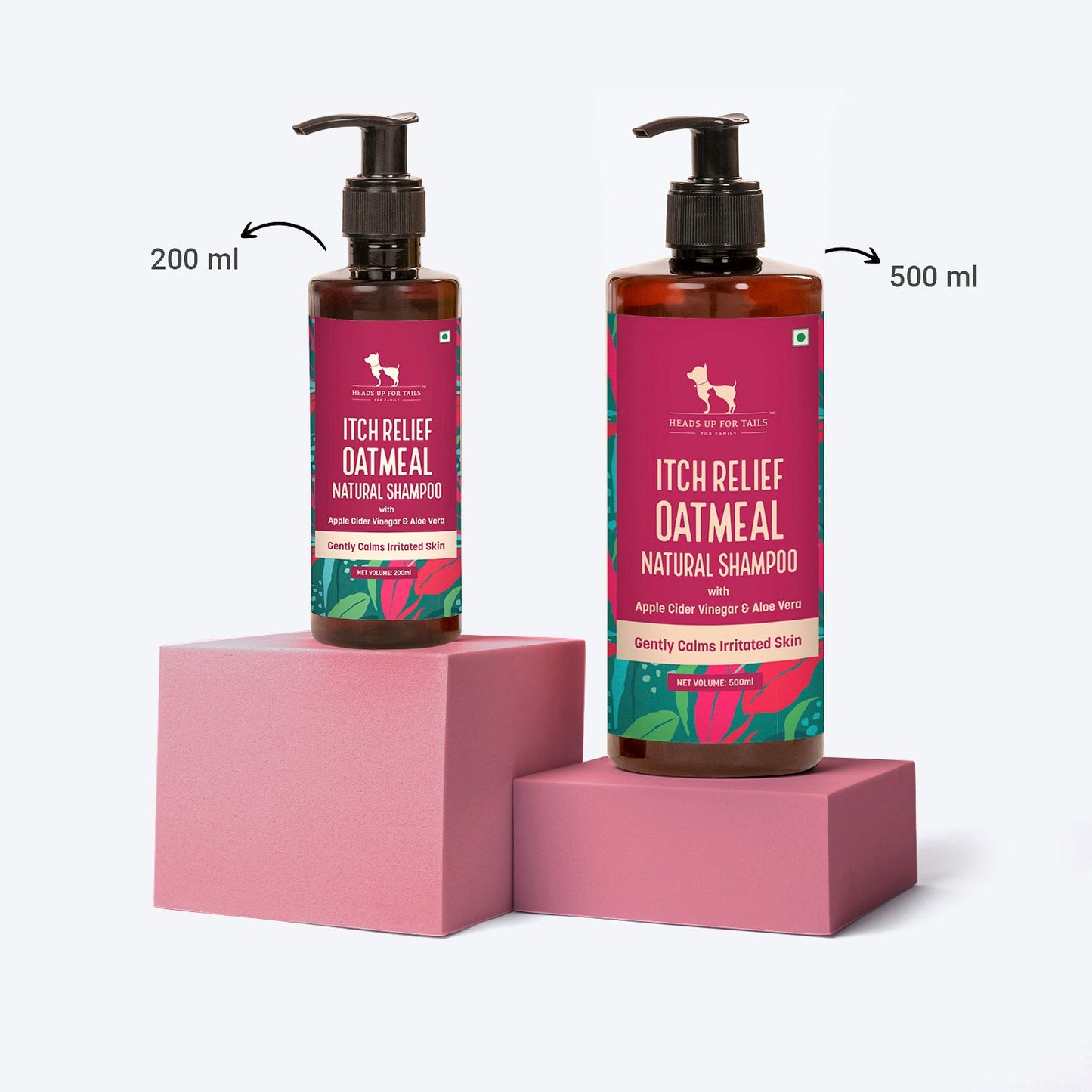 HUFT Natural Itch Relief Oatmeal Shampoo For Dogs - Apple Cider Vinegar & Aloe Vera - Heads Up For Tails