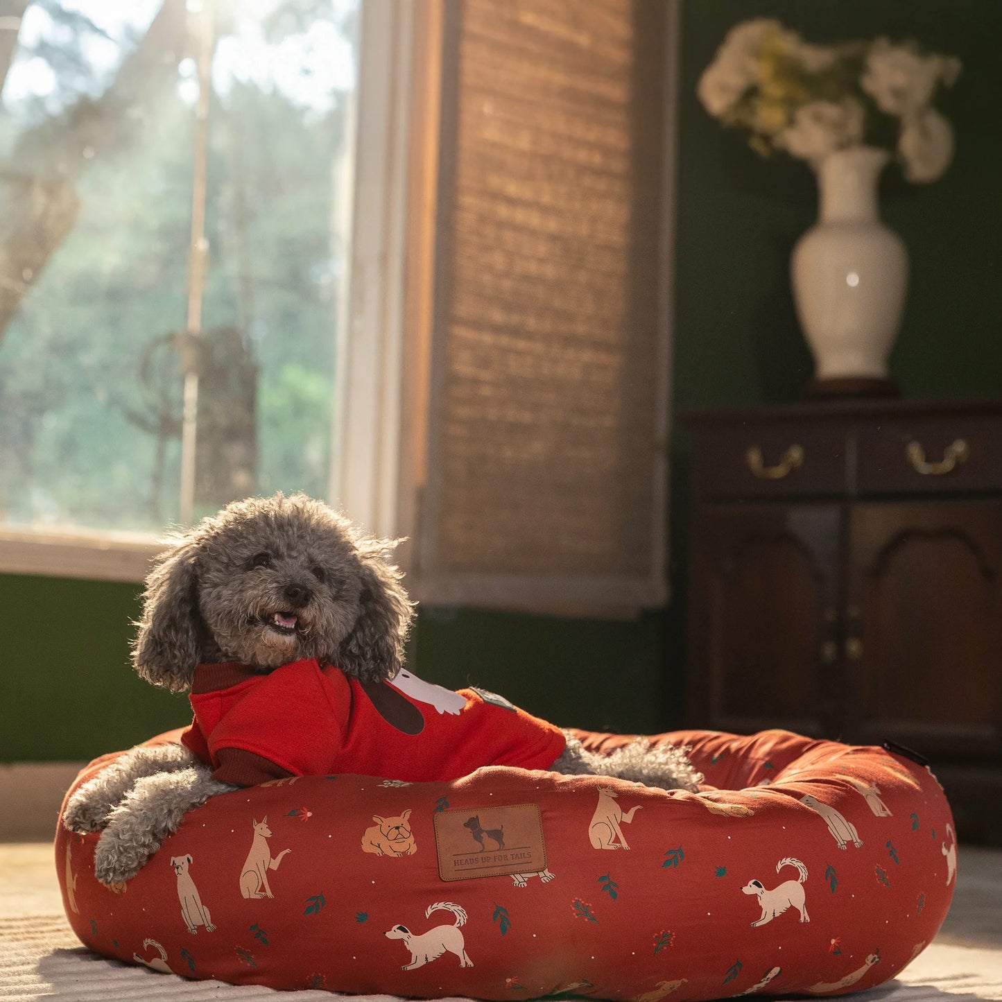 HUFT Bloom Buddies Donut Bed For Dog - Rust