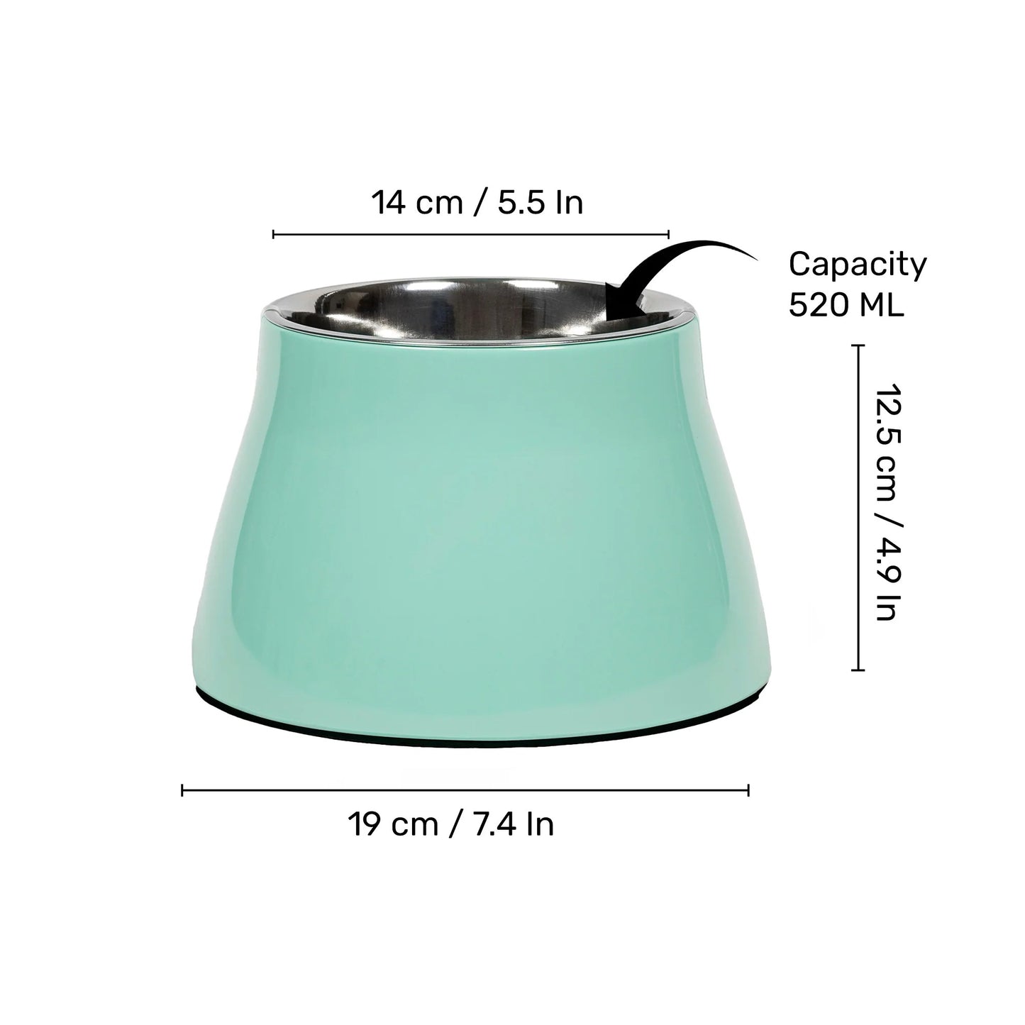 HUFT Breezy Basics Elevated Bowl For Dog - Pastel Green