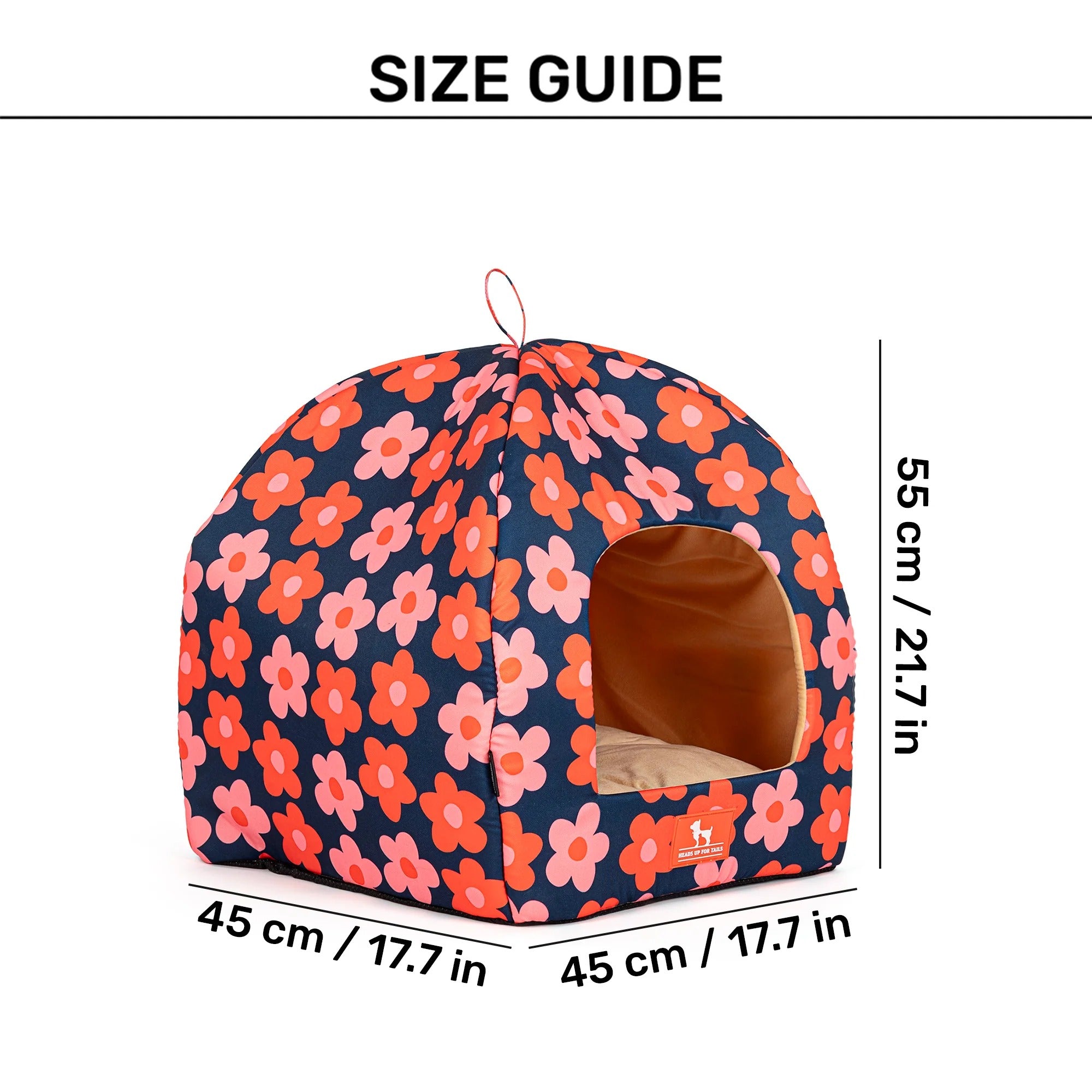 HUFT Flower Frenzy Tent Bed For Cat & Puppies - Navy