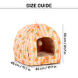 HUFT Tangy Blossoms Tent Bed For Cats - Orange