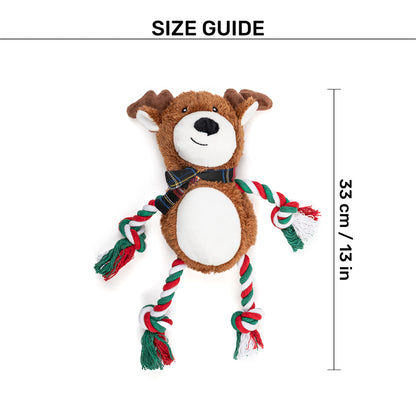 HUFT Rudy-Rope Plush Toy for Dog - Brown & Red - L