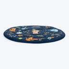 HUFT Jungle Dreams Round Mat For Dog - Blue