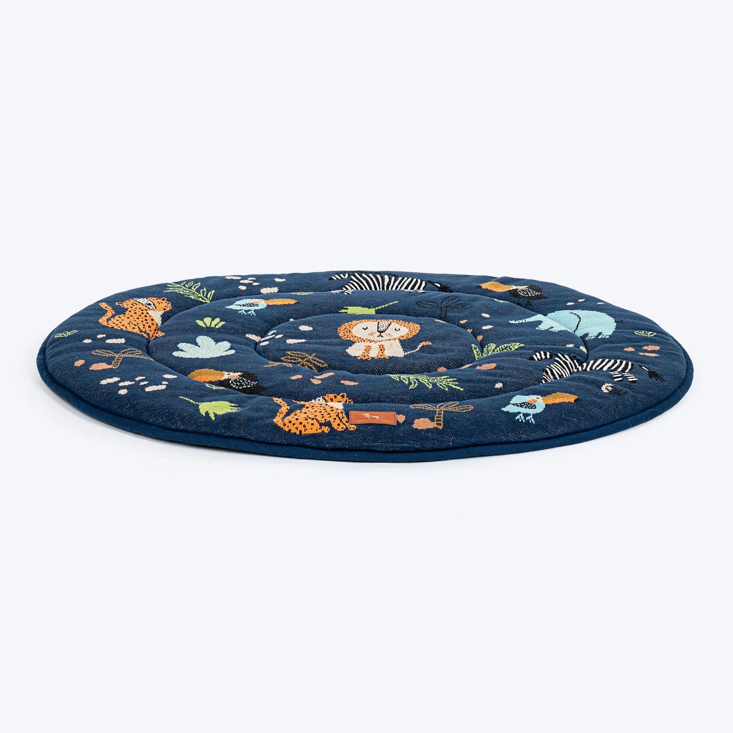 HUFT Jungle Dreams Round Mat For Dog - Blue
