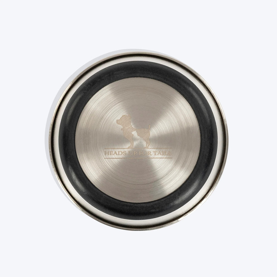 HUFT Purrfect Treat Printed Steel Bowl For Cat - Yellow