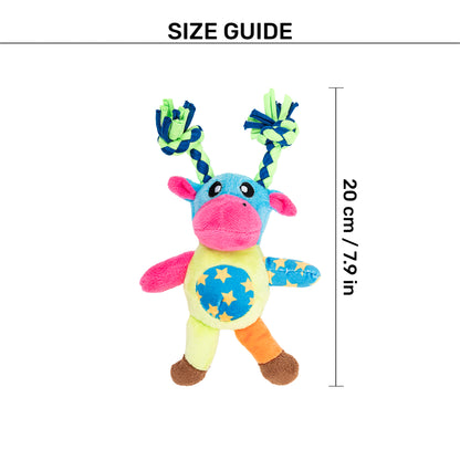 HUFT Merry Moo Mini Plush Toy for Dog - Multicolour