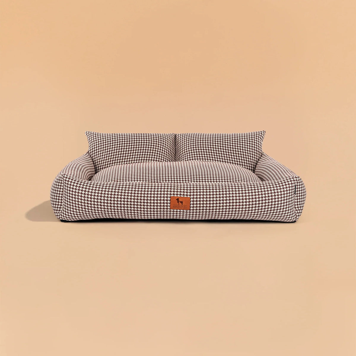 HUFT Cookie Houndstooth Lounger Bed For Dog - Brown