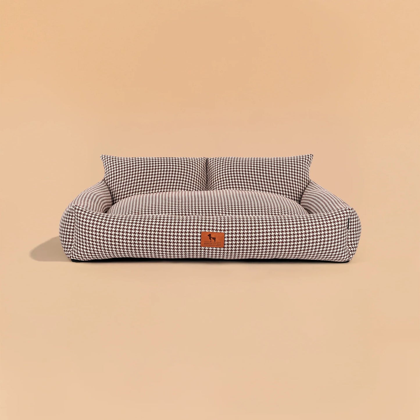 HUFT Cookie Houndstooth Lounger Bed For Dog - Brown