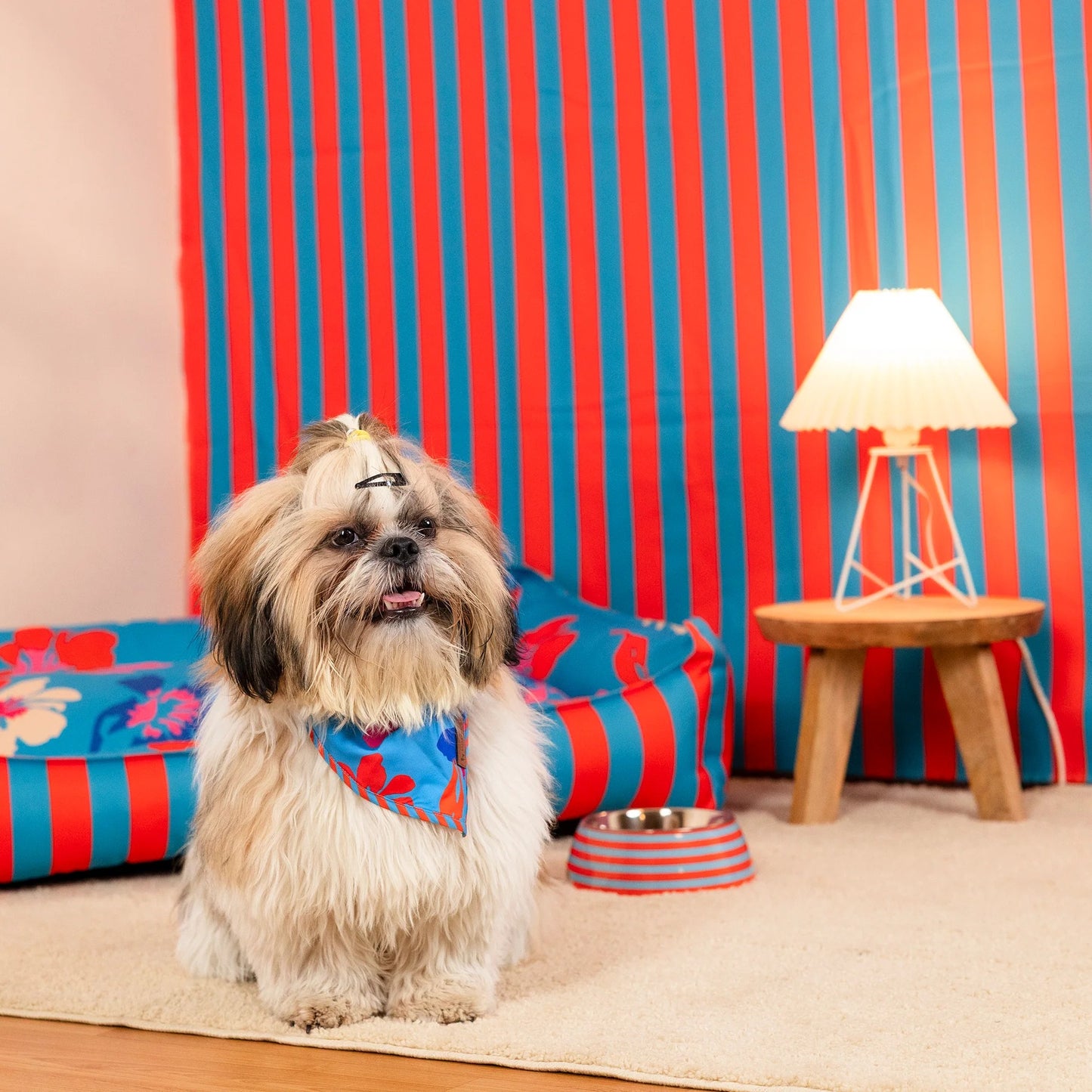 HUFT Summer Bloom Knot Bandana For Dog - Blue