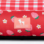 HUFT Berrylicious Lounger Bed For Dog - Red and Pink