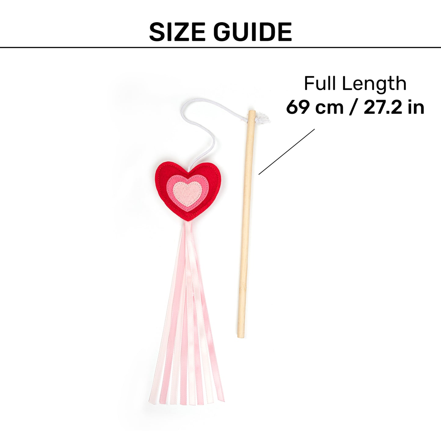 HUFT Love Heart Teaser Wand Toy for Cat - Multicolor