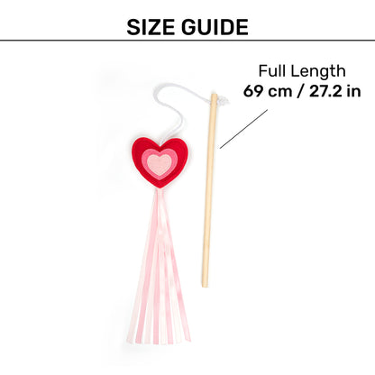 HUFT Love Heart Teaser Wand Toy for Cat - Multicolor