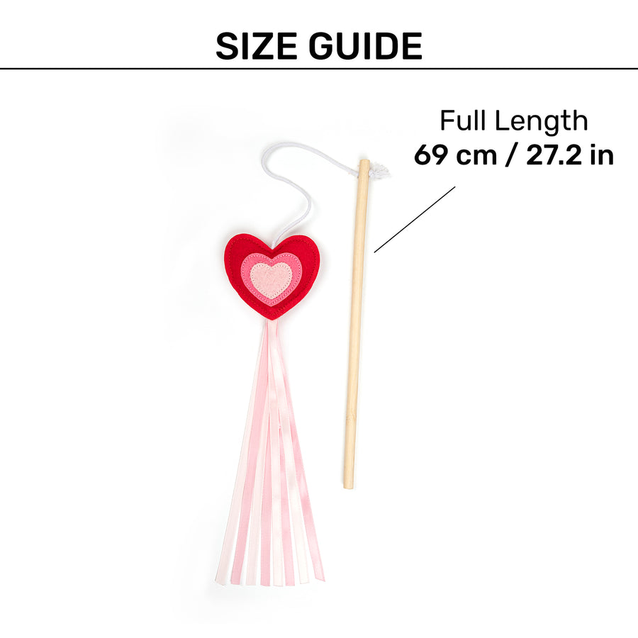 HUFT Love Heart Teaser Wand Toy for Cat - Multicolor