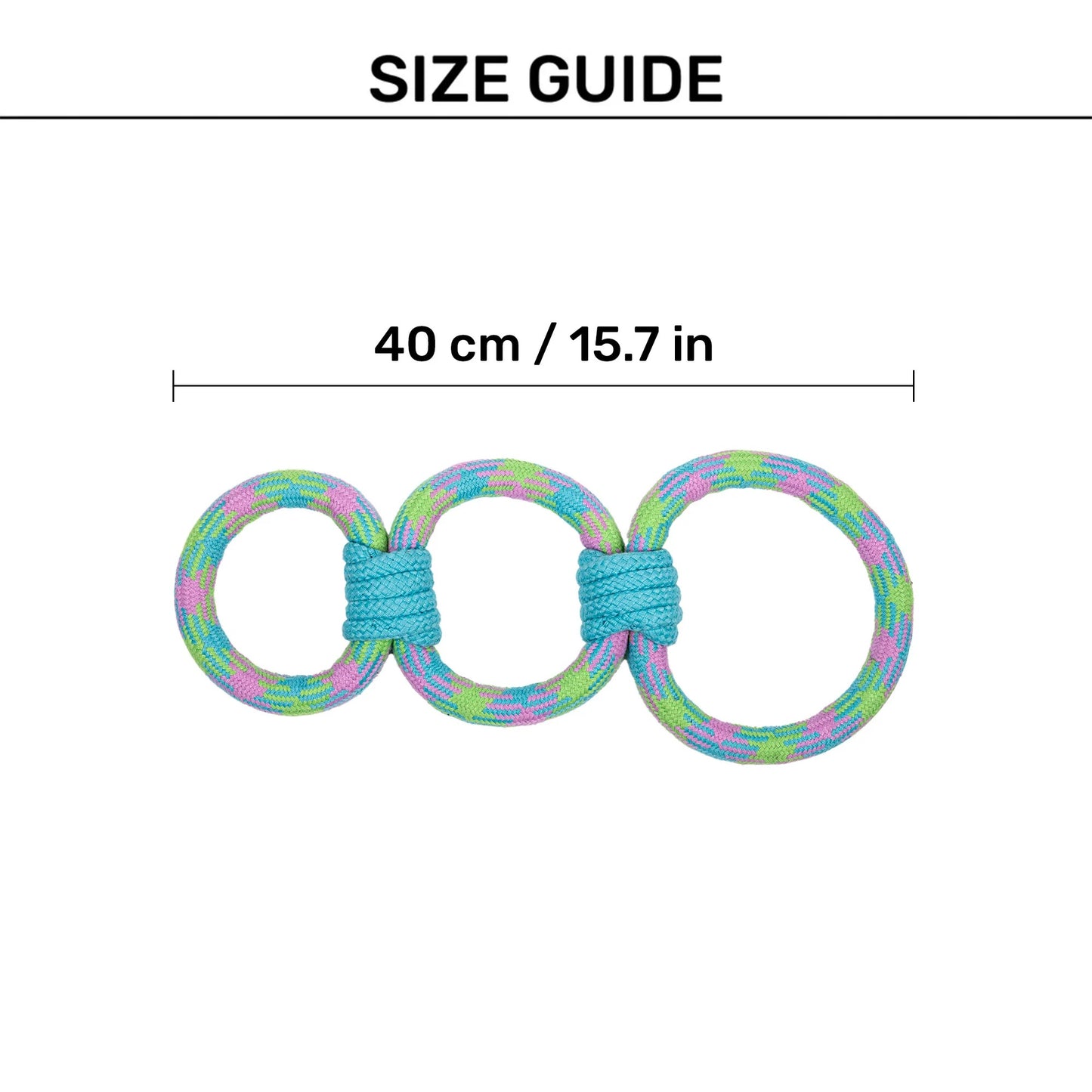 Dash Dog Triple Tugger Rope Toy For Dog - Multicolor