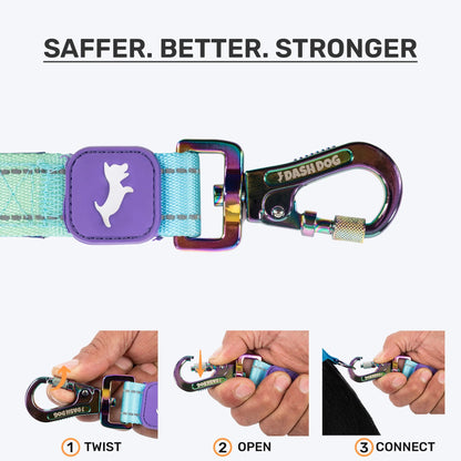 Dash Dog Ethernal Fade Dual Handle Leash For Dog - Aqua