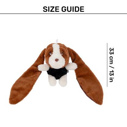HUFT Larry Long Ears Squeaky Plush Toy for Dog – Brown