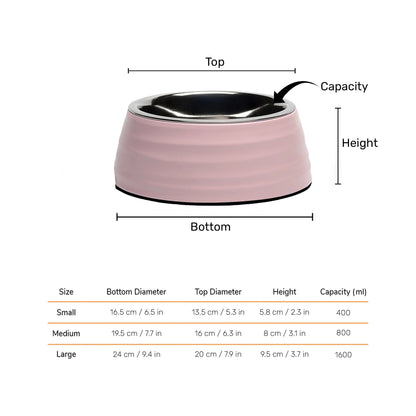 HUFT Breezy Basics Wave Embossed Melamine Bowl For Dog - Peach