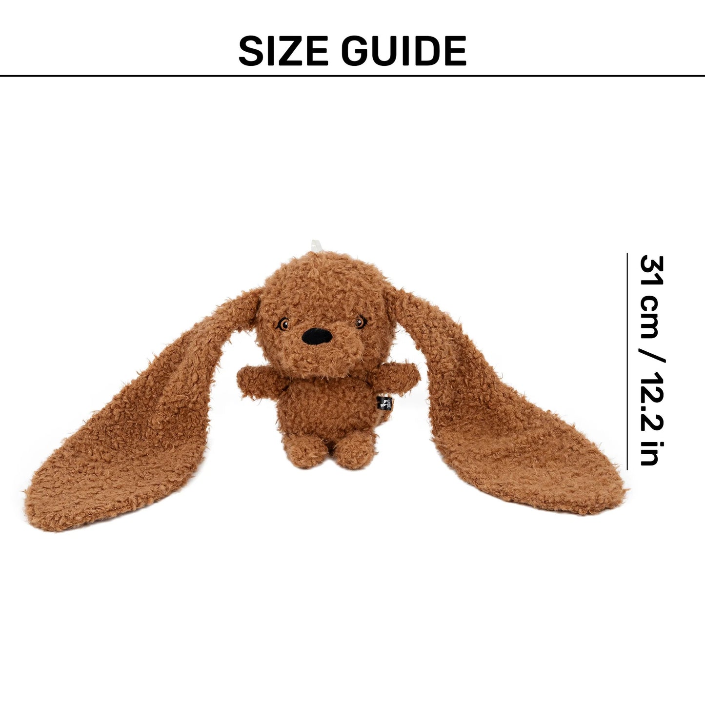 HUFT Louie Long Ears Squeaky Plush Toy for Dog – White & Brown