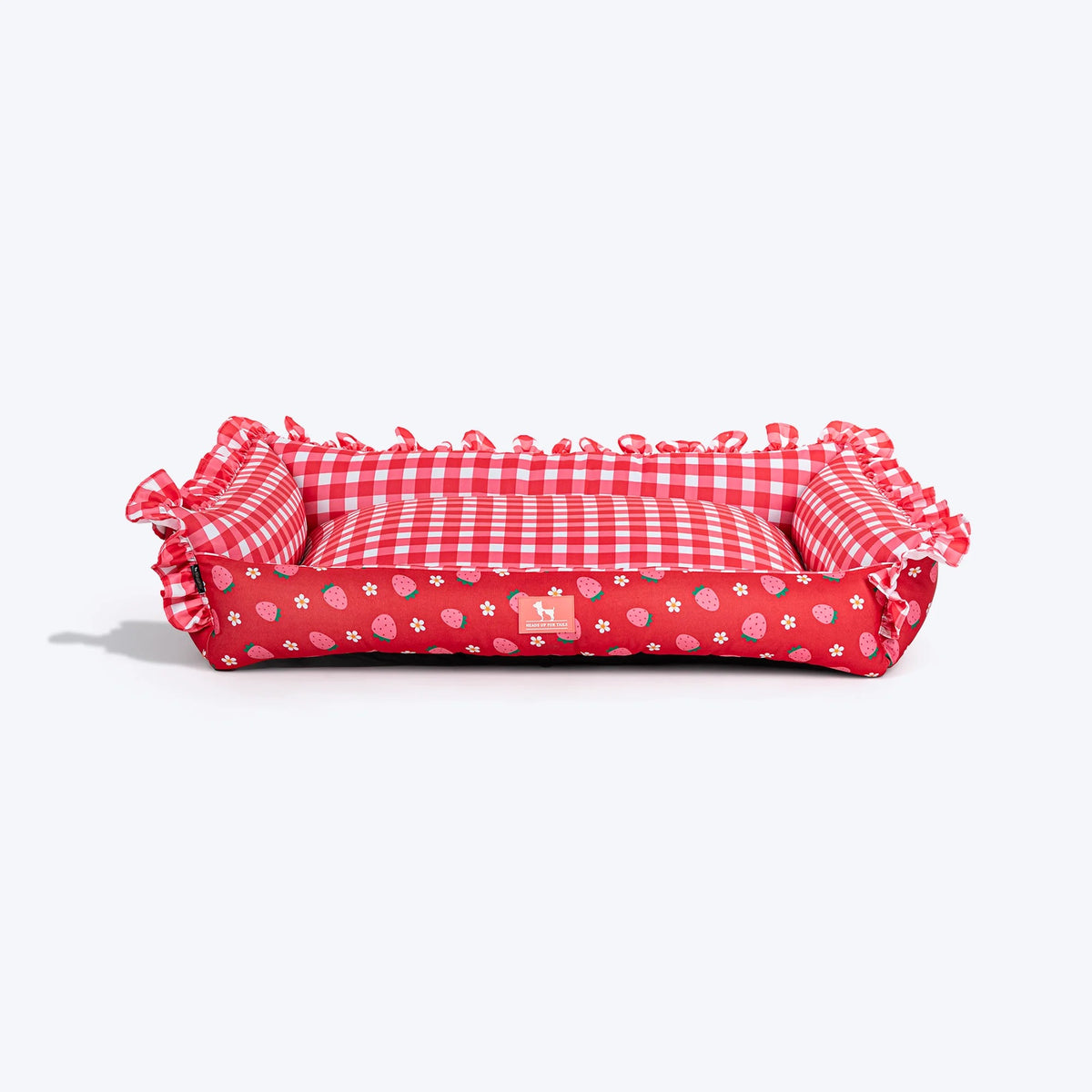 HUFT Berrylicious Lounger Bed For Dog - Red and Pink