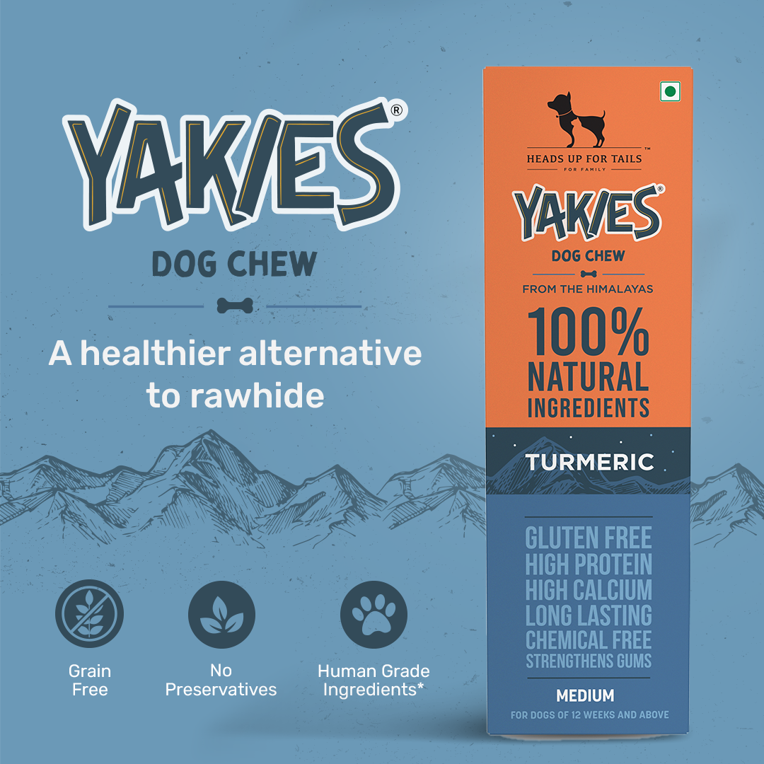 HUFT Yakies 100% Natural & Vegetarian Turmeric Chew Bone For Dog