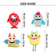 HUFT Mini Monsters Plush Toys for Cat Multicolour - Pack of 4