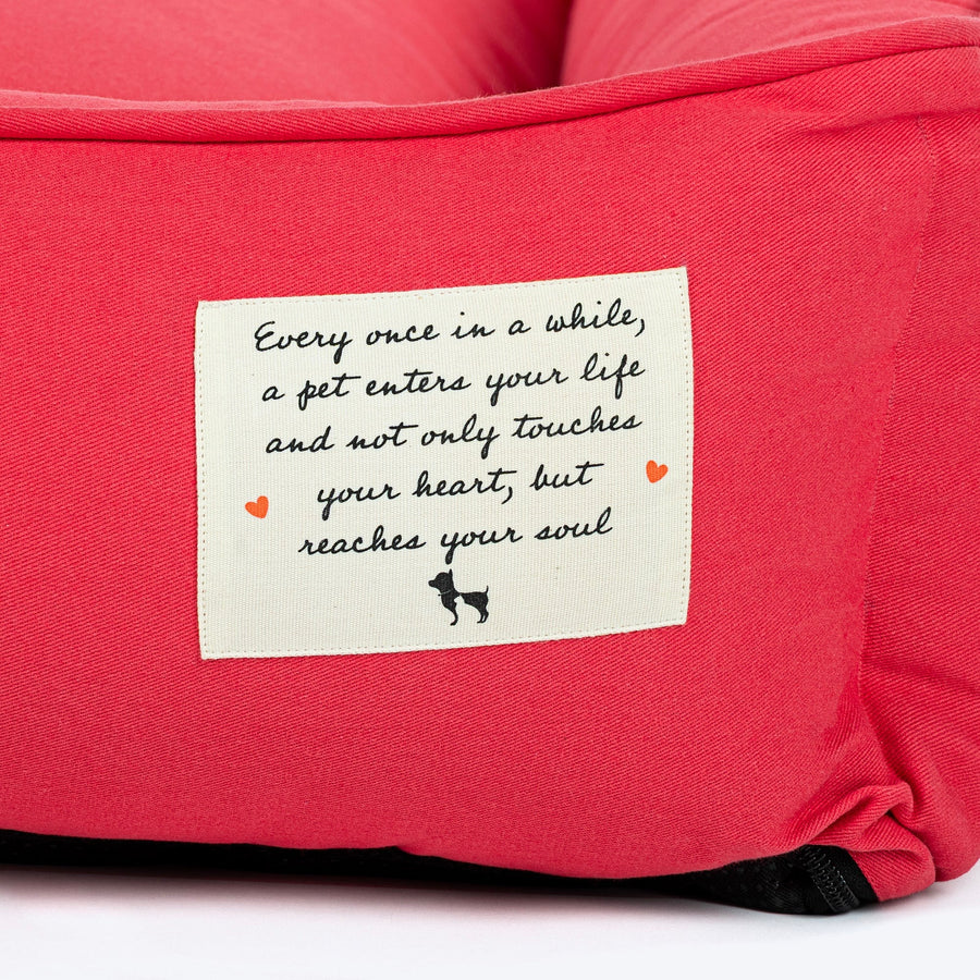 HUFT Teddy Classic Lounger Dog Bed - Red