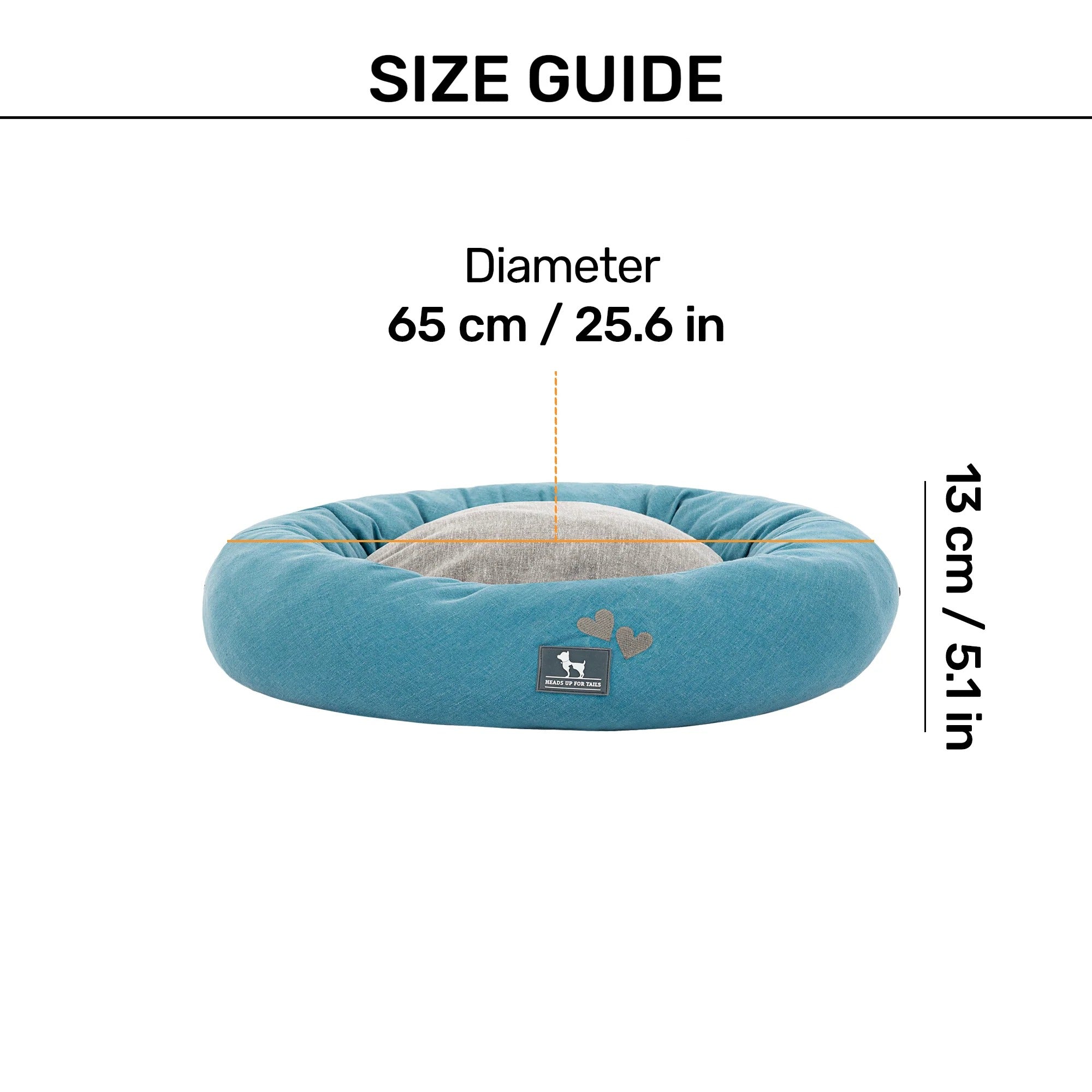 HUFT Dreamy Donut Bed For Cat and Puppy - Teal & Grey