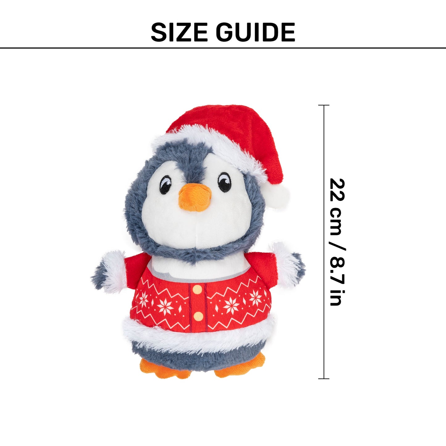 HUFT Merry Penguin Squeaky Plush Toy For Dog - Multicolor