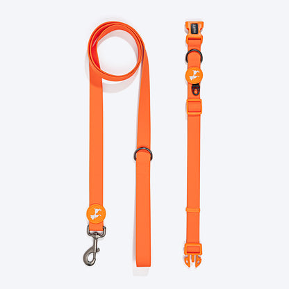 HUFT Hive Harmony Waterproof Collar And Leash Set For Dog - Orange