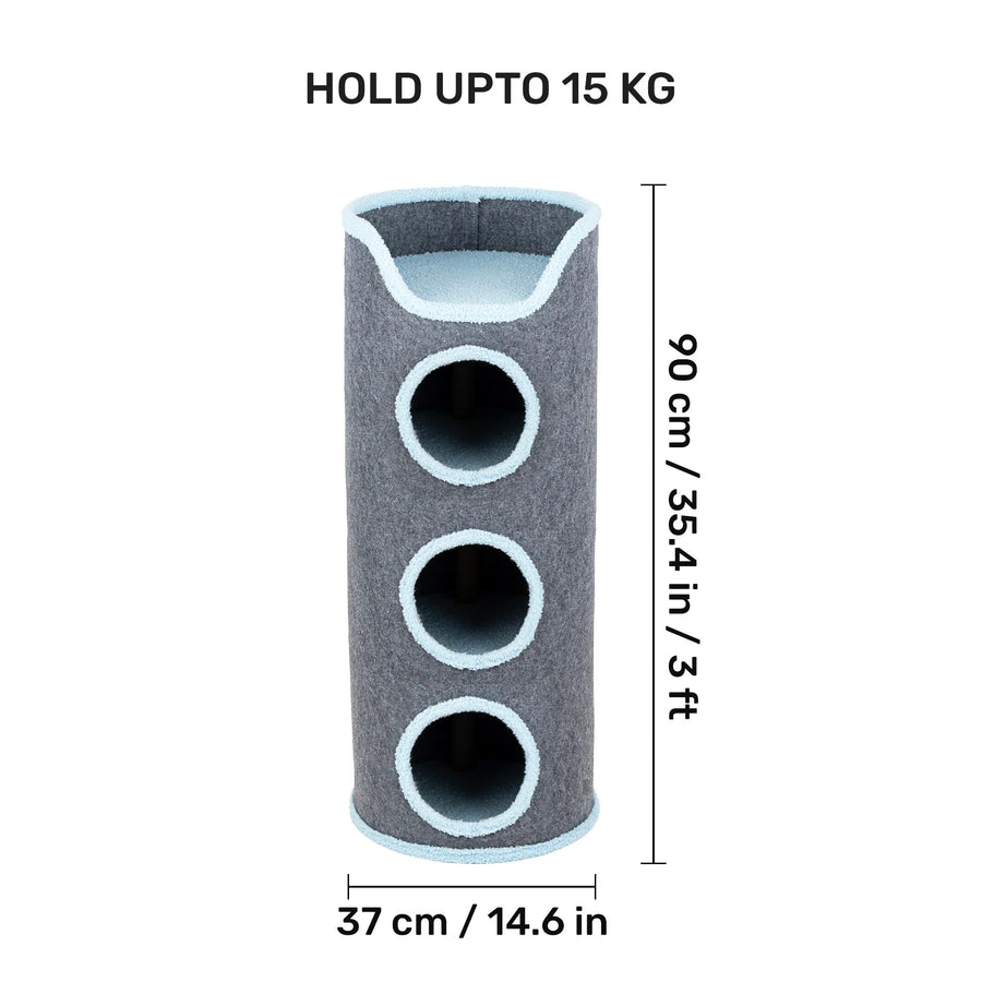 HUFT Meow Mansion Cat Tower For Cats - Grey
