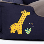 HUFT Giraffe Classic Lounger Bed For Dog - Grey & Navy