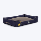 HUFT Giraffe Classic Lounger Bed For Dog - Grey & Navy